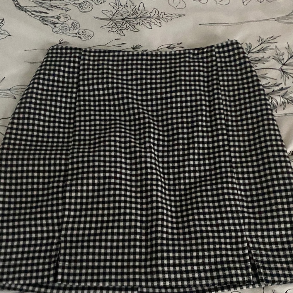 Eyeshadow Black and White Plaid Pencil Skirt